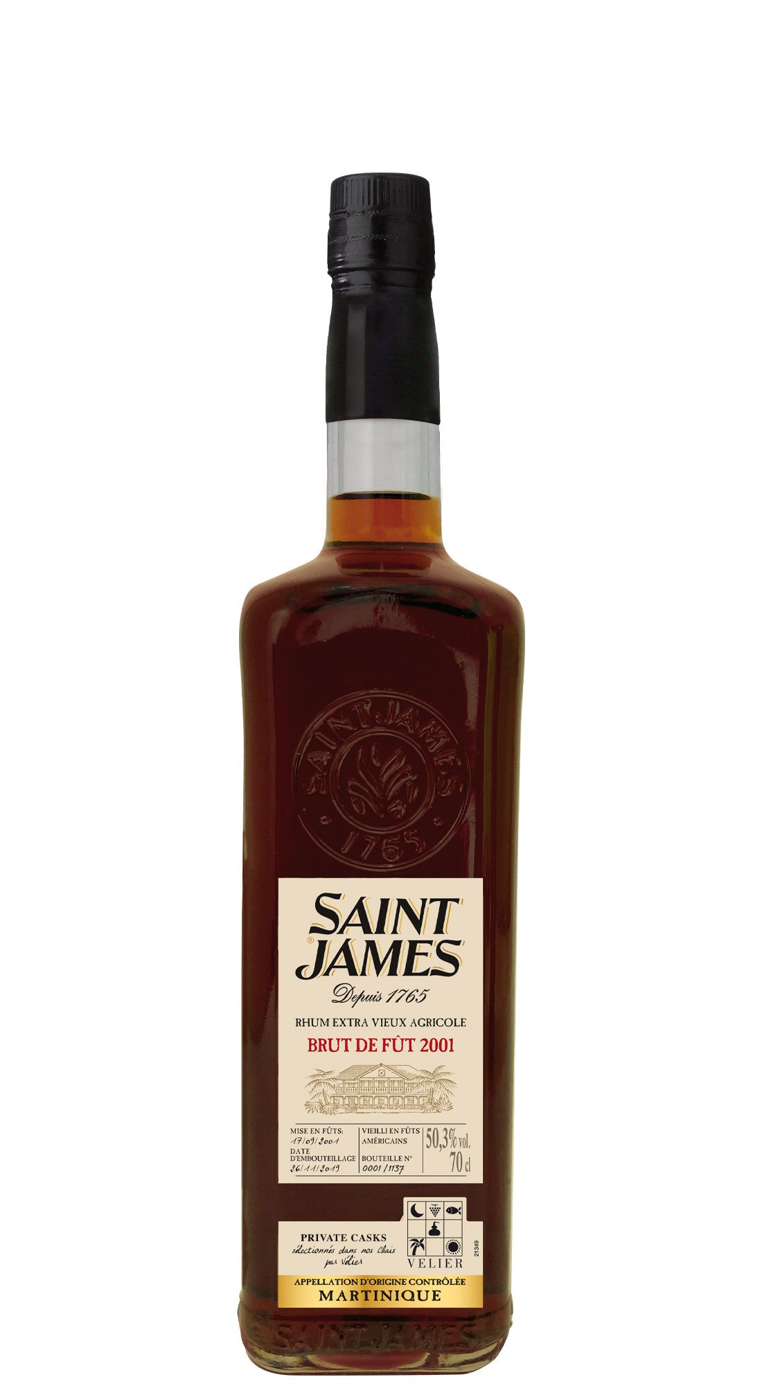 Rum Saint James 2001 17 Years Old Brut de Fut Private Cask 70 cl
