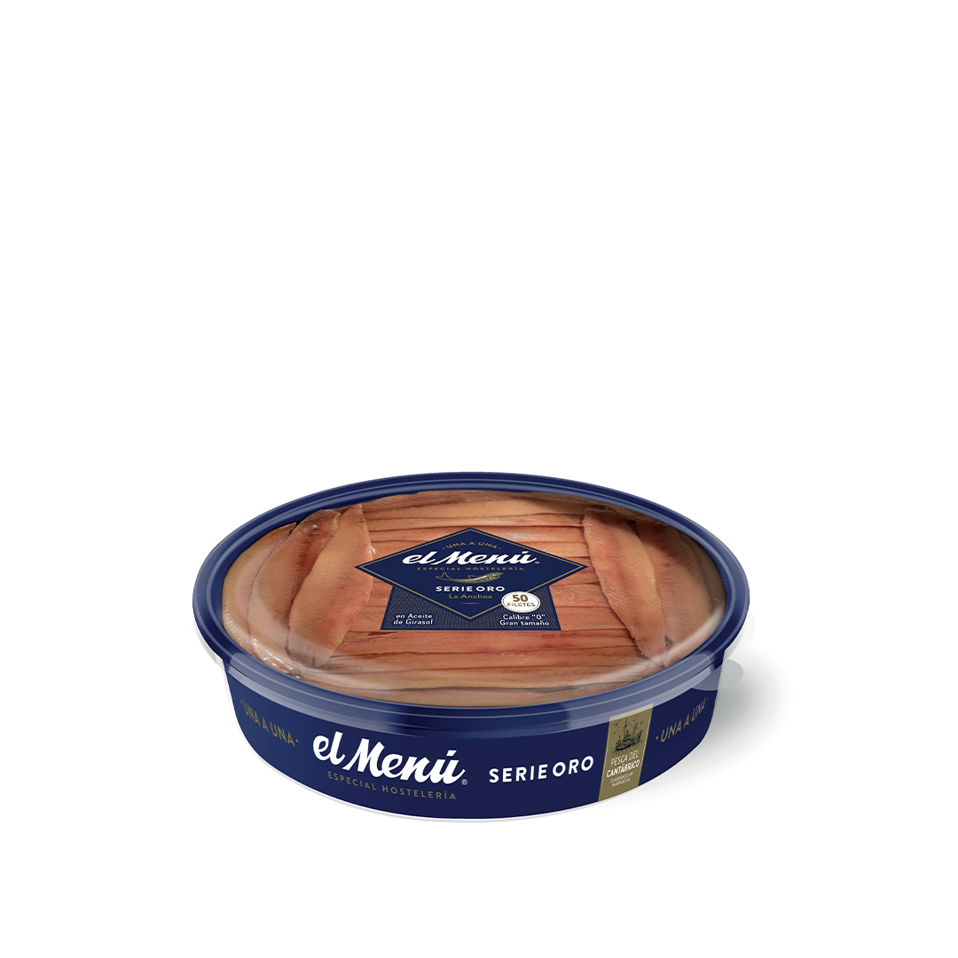 El Menú 50 filetti di acciughe del Cantàbrico in olio di girasole serie oro 550 g