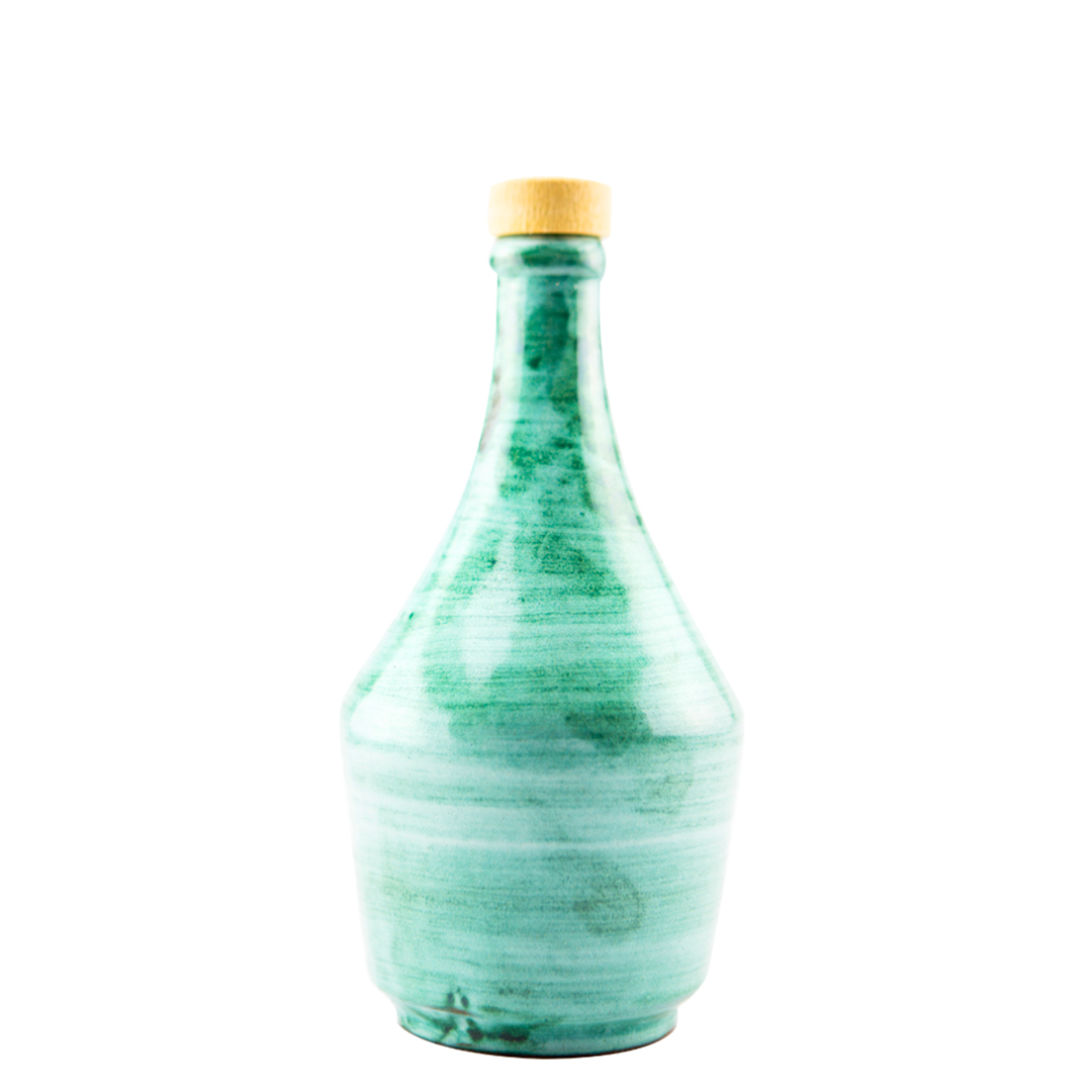 Perna olio extra vergine di oliva 1968 Antica Ricetta collezione ceramica verde acqua 50 cl - squisitoo