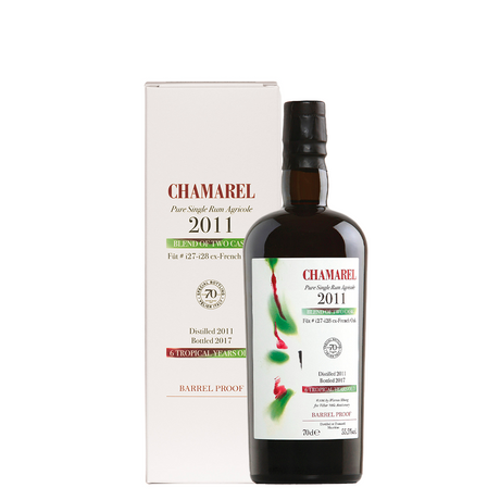 Rum Chamarel Agricole 2011 blend of two cask Fut 27-28 2011 6 Tropical Years Old Barrel Proof  70 cl